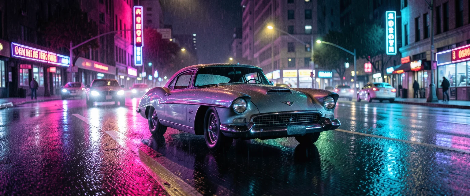 Chrome Future Drive — Flux AI prompt