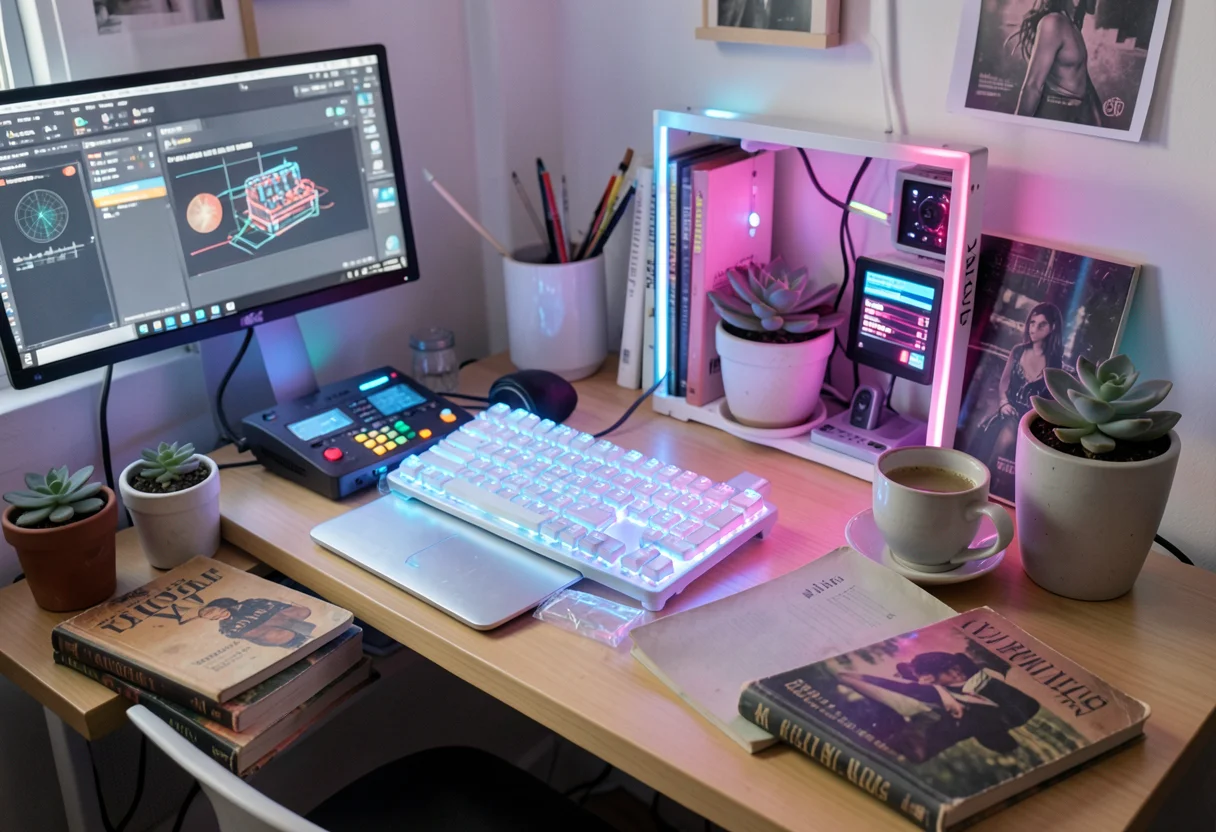 Y2K Desk Ritual — Flux AI prompt