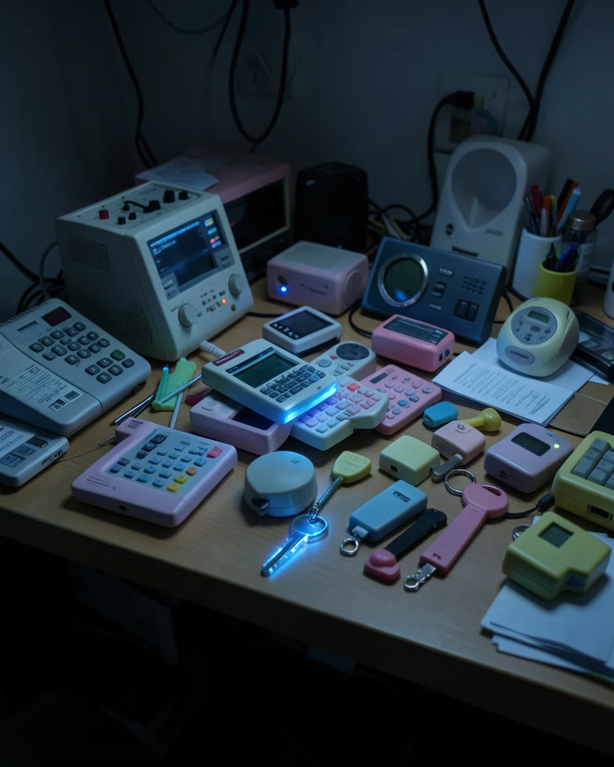 Y2K Tech Shelf — Flux AI prompt